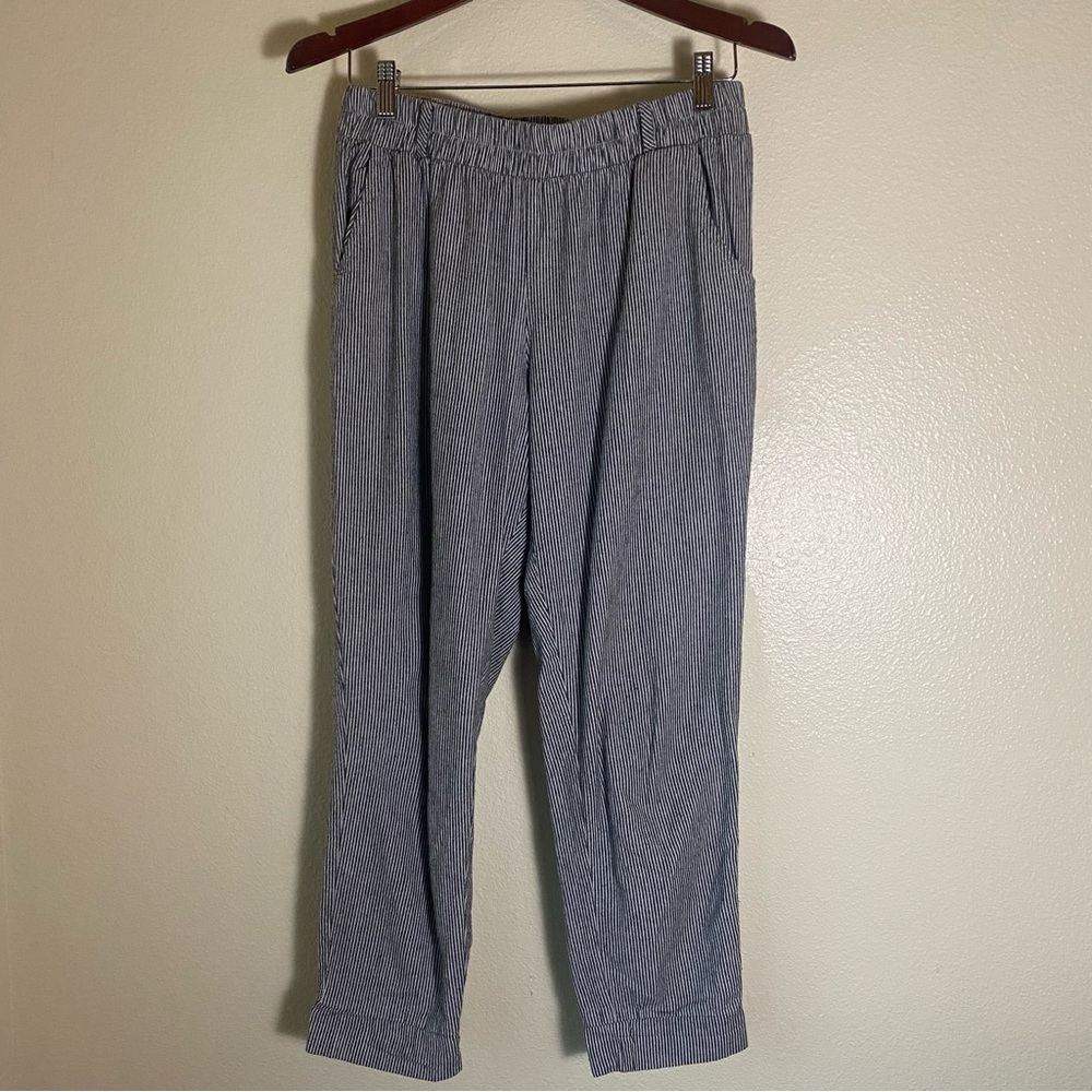 Final Touch Cotton Gray Striped Joggers, Large, Lagenlook,
Casual, Comfy, Soft